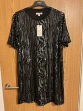 M&S Women Autograph Silver Mix Sequin Lined Dress UK16.BNWT