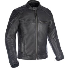 Oxford Route 73 2.0 Classic Leather Motorbike Motorcycle Jacket - Black
