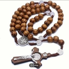 Handmade Wooden Cross Rosary
