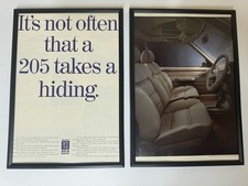 Framed Original Peugeot 205 Gentry Magazine Advert Poster Man Cave Wall Art