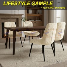 4x Dido Cream Velvet Dining