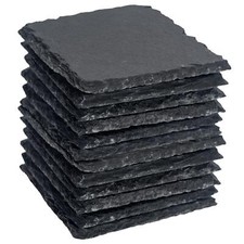 12x Square Slate Coasters 10cm