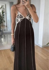 ZARA VISCOSE  EMBROIDERED MIDI