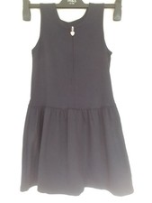 Matalan Girls Zip Front Pinafore Back To School Navy Dress Age 8
