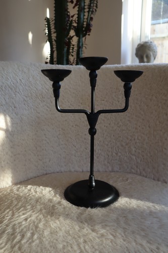 Vintage black metal arm - metal, 3-arm