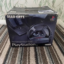 Sony Playstation Mad Catz  Steering Wheel & Pedals -Boxed- Working- PS1