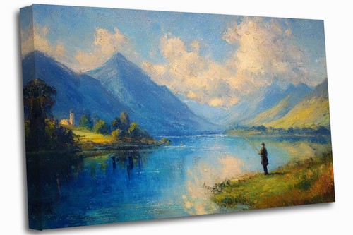 Scottish loch fly fisherman - loch,