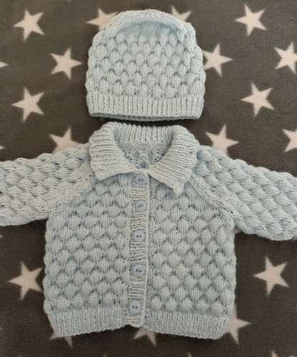 Hand knitted bubble stitch - knitted,