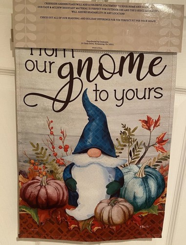 Fall gnome garden flag from - gnome, flag,