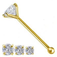 14K Solid Gold Round Cubic