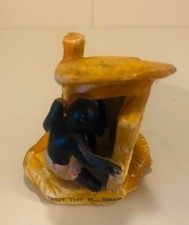 Antique Toilet shed miniature man peeping into outhouse made in Japan  