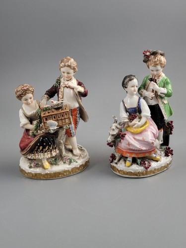 Pair dresden figures - of,