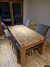 Solid Oak Dining table and 6