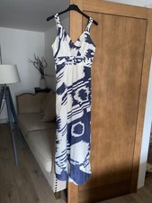 PRINCIPLES Patterned Dress Size 10 Long Silk Lined Euro Summer Greek Style Chic