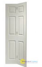 White Primed Bifold Doors, Swing 6 Panel, Internal Folding Door 