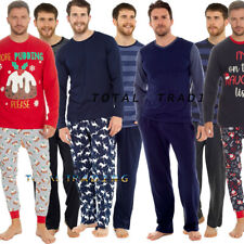 Mens Pyjama Long Sleeve Top Trousers Pj Nightwear Cotton Lounge Wear  PYJAMAS 