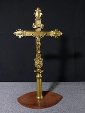 Cross Of Procession Crucifix Cross Altar Bronze Jesus Christ Virgin Marie