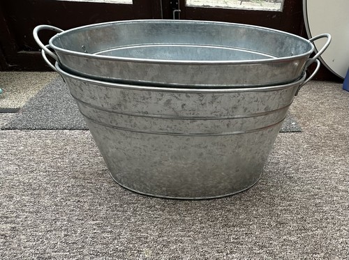 Galvanised oval trough - oval, w