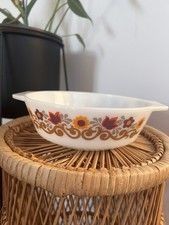 Vintage Pyrex Briarwood Purple Floral Pattern Casserole Dish Serving Bowl 6.5” 