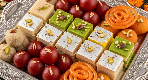 Mixed mithai box indian sweets - indian,