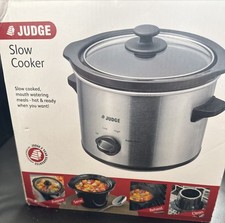 Judge 1.5L Electric Slow Cooker 120W Stainless Steel With Removable Ceramic Pot