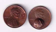 U.S.A 1 Cent 1946 & 1979 (unusual counter marked) #A27