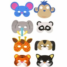 FOAM MASK FANCY DRESS COSTUME Super Hero Robot Animals Pirate Unicorn Kids Party