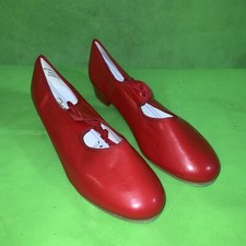 size 2 Kids Dance Depot Tap Dancing Shoes Red Brand New Low Heel
