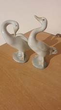 Pair of Lladro Geese Porcelain
