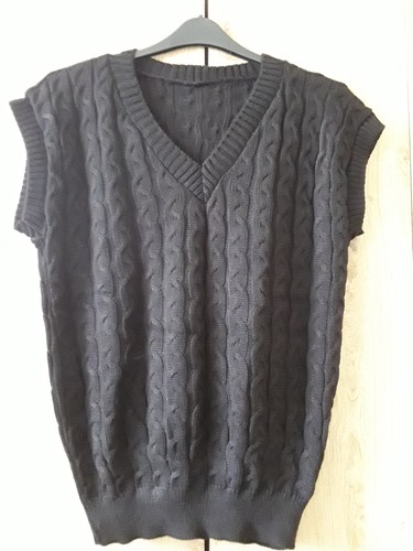 Ladies black sleeveless cable - ladies,