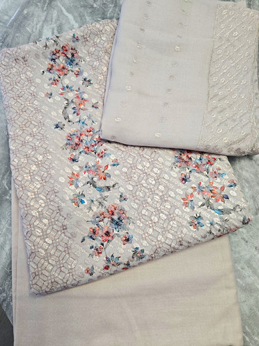 Unstitched embroidered floral - unstitched,