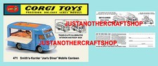 Corgi 471 Smith's Karrier Mobile Canteen Instruction Leaflet & Poster Sign 1966