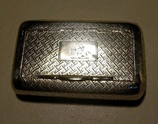 Solid silver snuff - solid, box