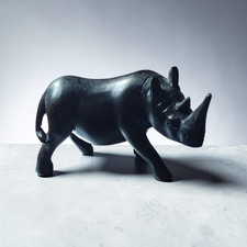 Hand Carved Wooden Rhinoceros