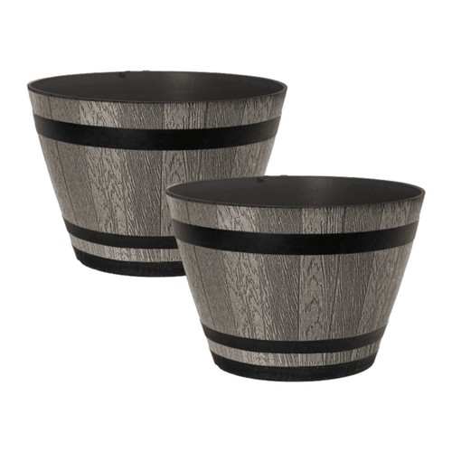 2pc plastic whiskey barrel - 2pc,
