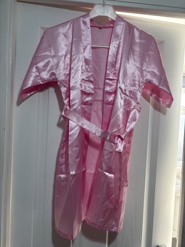 Pink silk dressing - dressing, gown