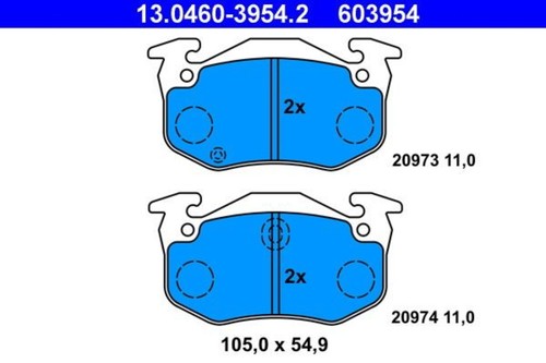 Disc brake pad set ate - pad, fits