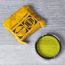 Vintage BDB Actina Filter Holder + Yellow Filter - 40.5mm Thread, 38mm Filter