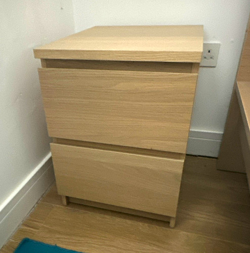 Ikea malm oak effect - oak, bedside
