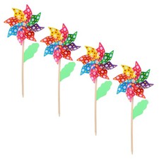  4 Pcs Garden Pinwheels Windmill Toy Ground Mounted Carnival Lawn