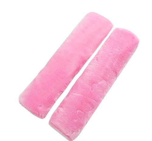 Soft fluffy pink seat belt - fluffy,