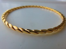 Gold Slave Bangle 3mm Ladies 9 Carat Yellow Gold 65mm Diameter LIMITED OFFER