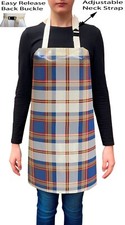 Handmade Tartan Check PVC Coated Wipe Clean Waterproof Aprons - Code: F679-3