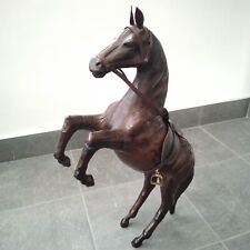 L@@K BEAUTIFUL LARGE VINTAGE REARING BROWN LEATHER HORSE LIBERTIES STYLE L@@K
