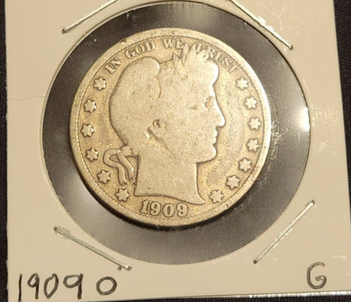 1909 silver barber half - 1909,