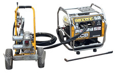 CBS Hydraulic Reel Duct Rod Pusher C-1270-001-04 + JCB Beaver Petrol Power Pack