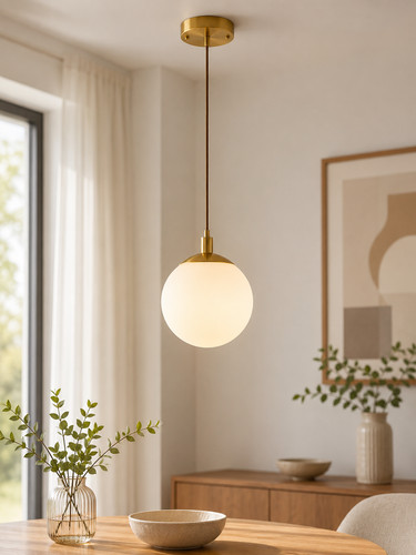 Gold globe pendant - gold, ceiling