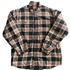 Wrangler Men's Fleece Lined Shirt Plaid Long Sleeve Button Up Size Medium