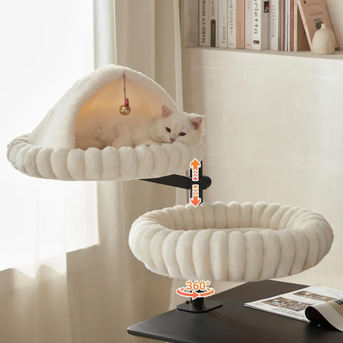 Cat desk bed rotating - 2-in-1,
