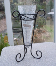 Crackle Glass Vase With Black